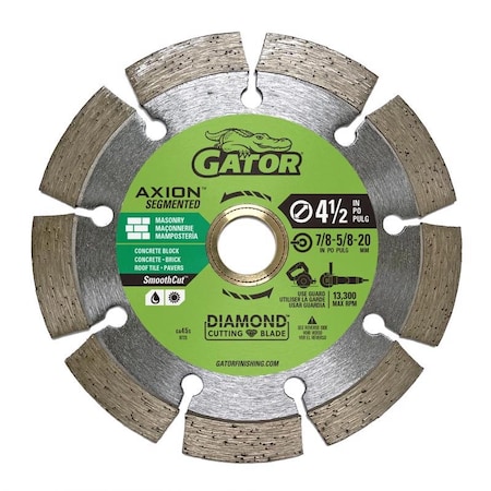Gator Gator SmoothCut 4-1/2 in. D X 5/8 and 7/8 in. Diamond Segmented Rim Saw Blade 1 pk 389876